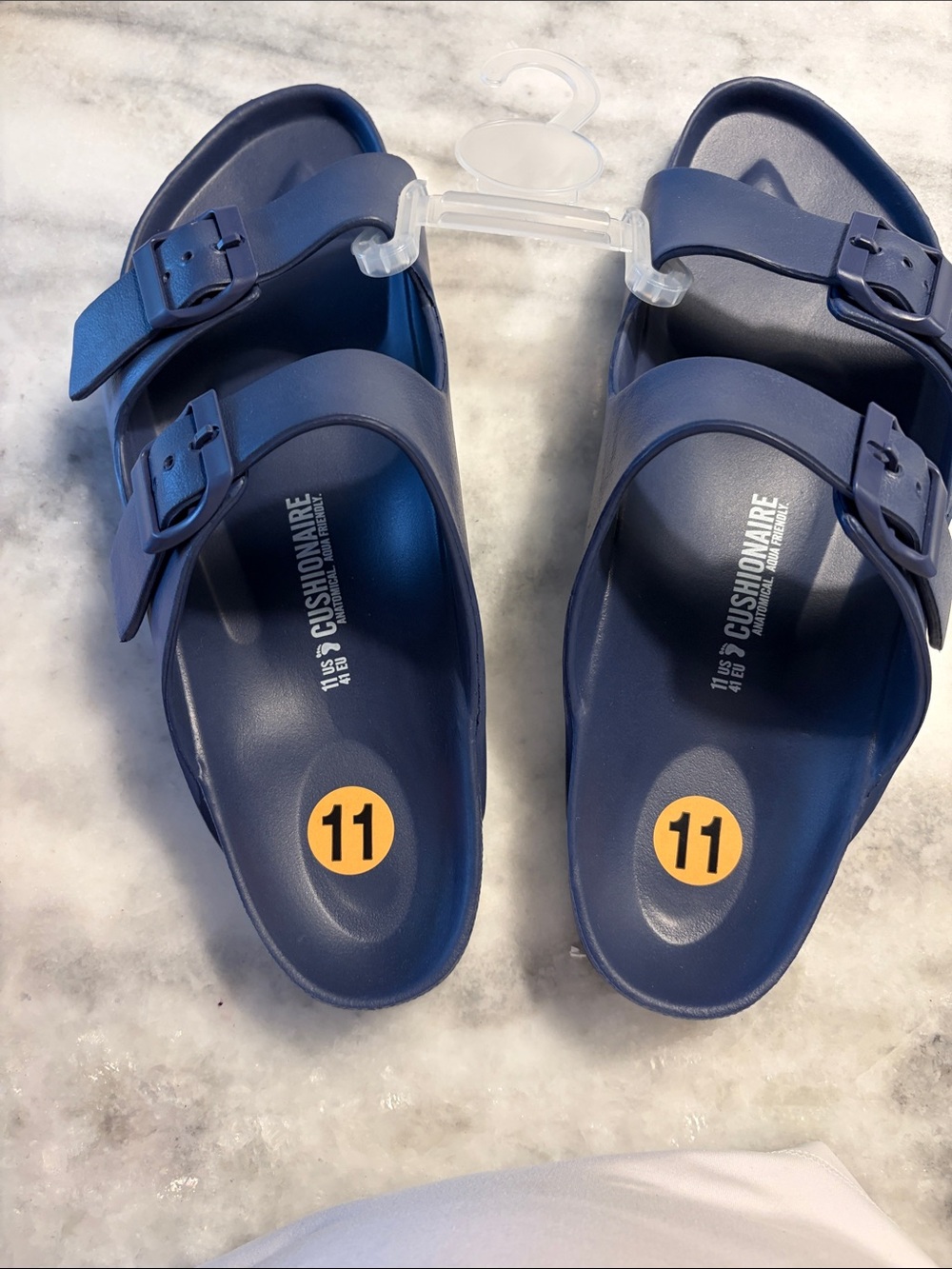 Men's Dual-Buckle Slide Sandals - Navy Blue